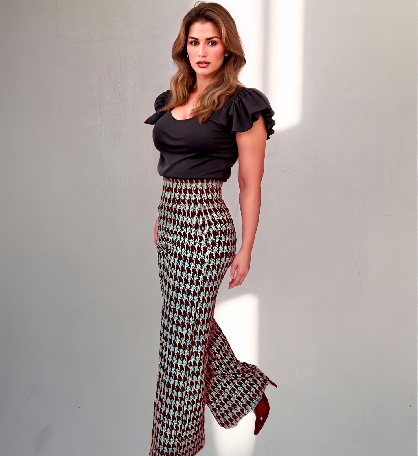 VALENTINA High Waisted Flared Trousers